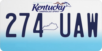 KY license plate 274UAW