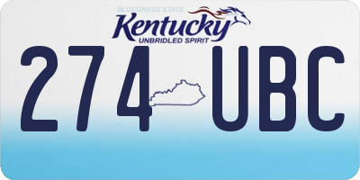 KY license plate 274UBC