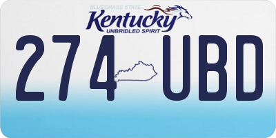 KY license plate 274UBD