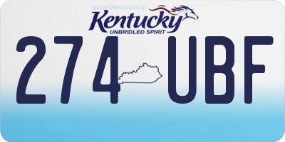 KY license plate 274UBF