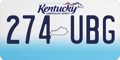 KY license plate 274UBG