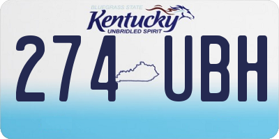 KY license plate 274UBH