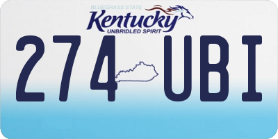 KY license plate 274UBI