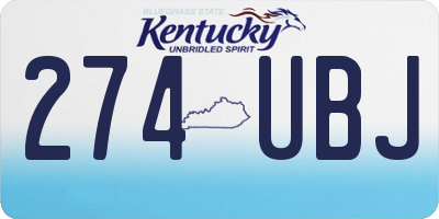 KY license plate 274UBJ