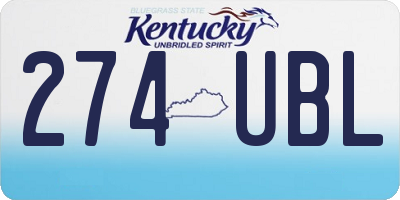 KY license plate 274UBL
