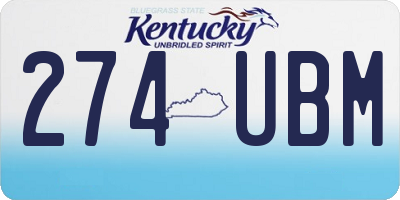 KY license plate 274UBM