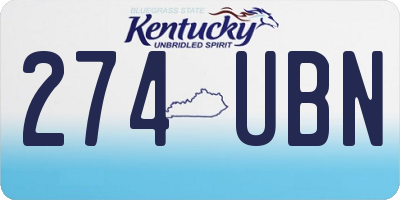 KY license plate 274UBN