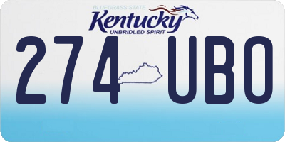 KY license plate 274UBO