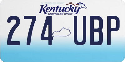 KY license plate 274UBP