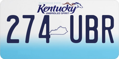 KY license plate 274UBR