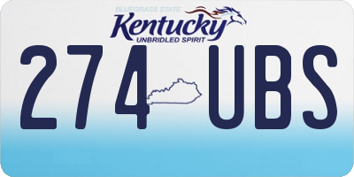 KY license plate 274UBS