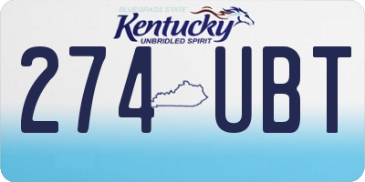KY license plate 274UBT