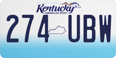 KY license plate 274UBW