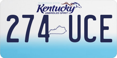 KY license plate 274UCE