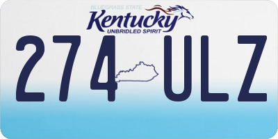 KY license plate 274ULZ