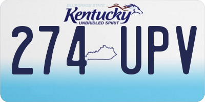 KY license plate 274UPV