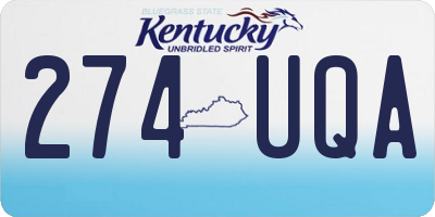 KY license plate 274UQA