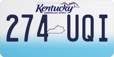 KY license plate 274UQI