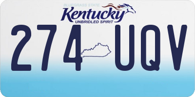 KY license plate 274UQV
