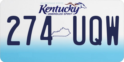 KY license plate 274UQW