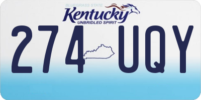 KY license plate 274UQY