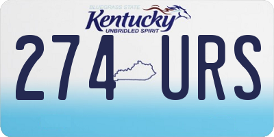 KY license plate 274URS