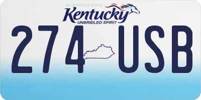KY license plate 274USB