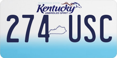 KY license plate 274USC