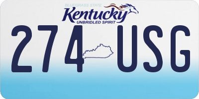 KY license plate 274USG