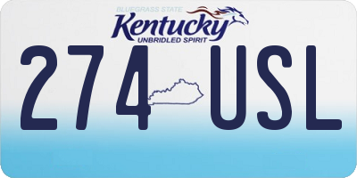 KY license plate 274USL