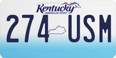KY license plate 274USM