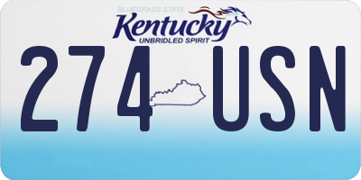 KY license plate 274USN