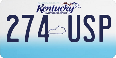 KY license plate 274USP