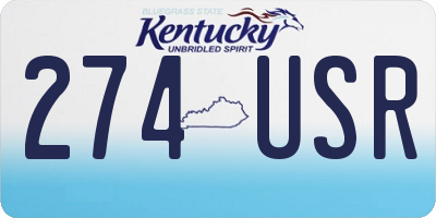 KY license plate 274USR