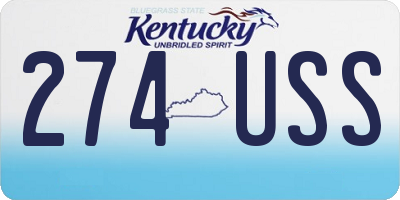 KY license plate 274USS