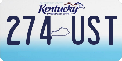 KY license plate 274UST