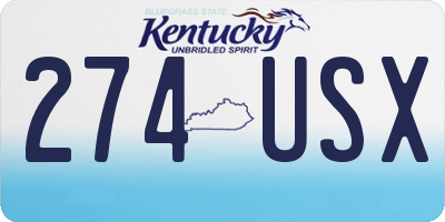 KY license plate 274USX