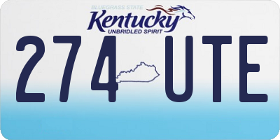KY license plate 274UTE