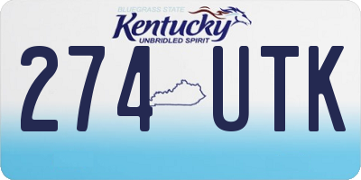 KY license plate 274UTK
