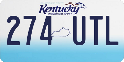 KY license plate 274UTL