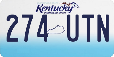 KY license plate 274UTN