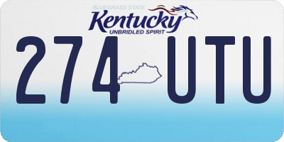 KY license plate 274UTU