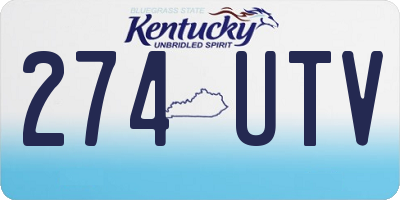 KY license plate 274UTV