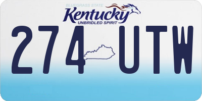 KY license plate 274UTW