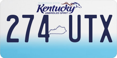 KY license plate 274UTX