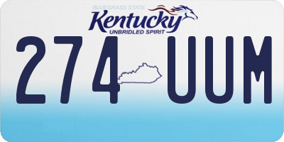KY license plate 274UUM