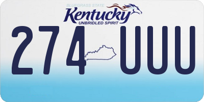 KY license plate 274UUU