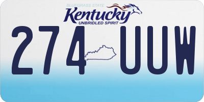 KY license plate 274UUW
