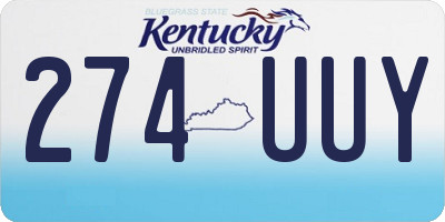 KY license plate 274UUY