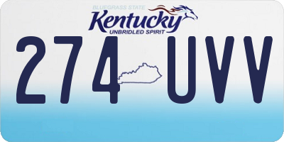 KY license plate 274UVV